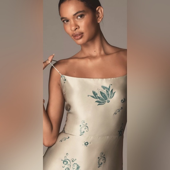 Reformation Cream and Green Floral Maxi Dress - Picture 4 of 12